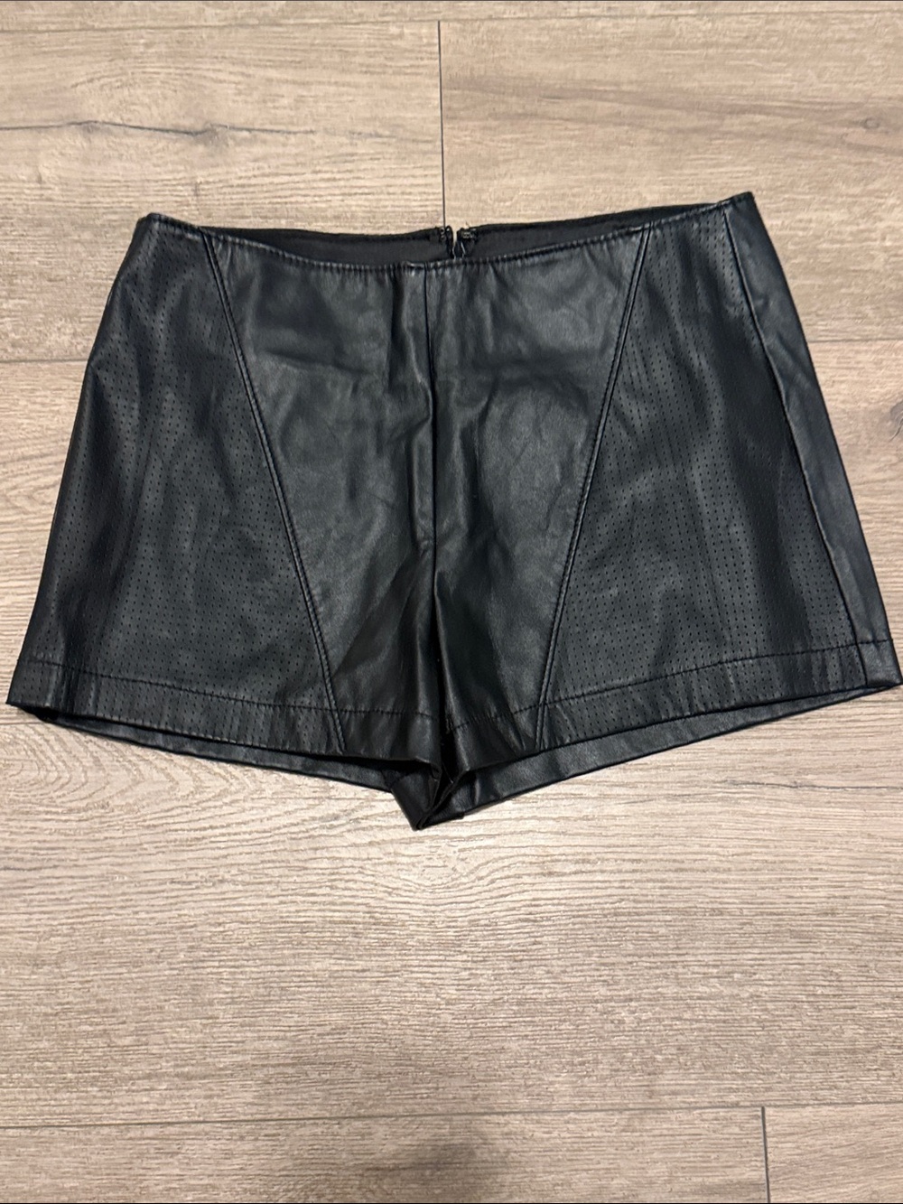 Forever 21 Black Faux Leather High-Waist Shorts